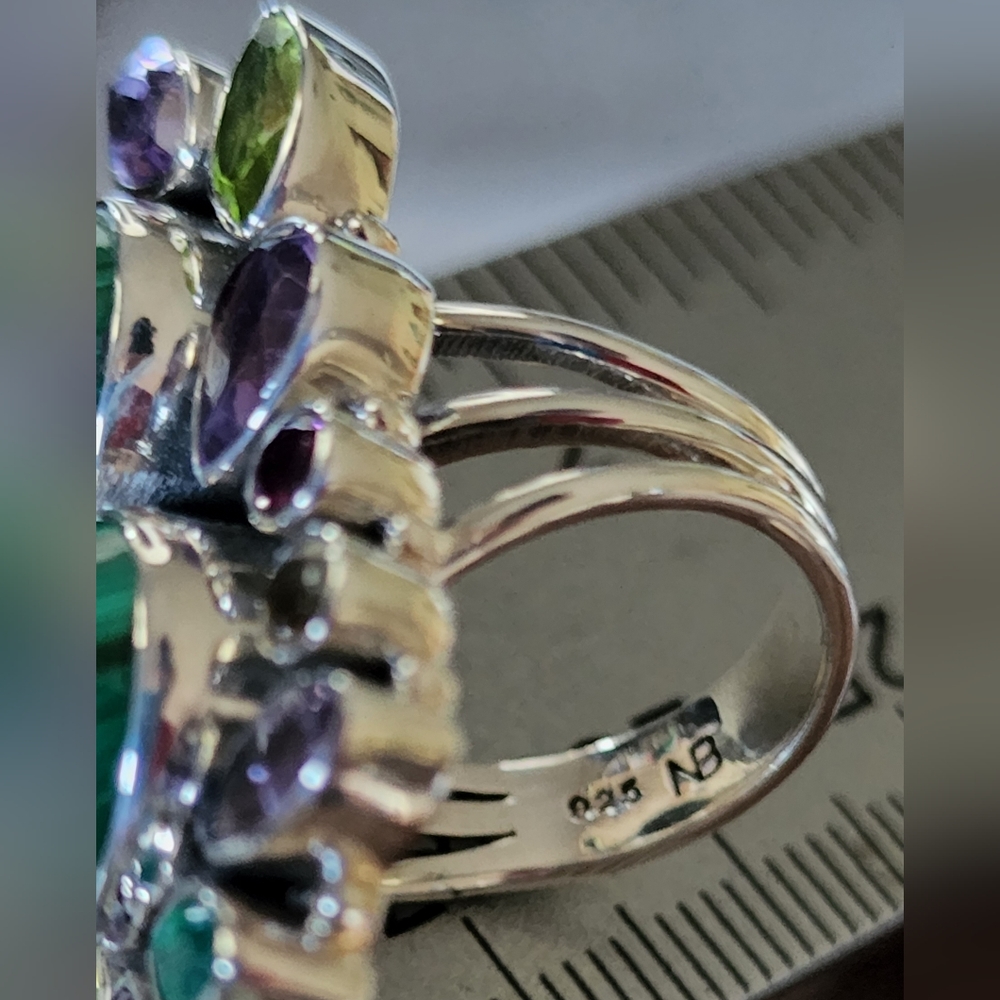 Nicky Butler RAJ COLLECTION 925 Sterling Silver Malachite LIMITED EDITION RING - Picture 7 of 14